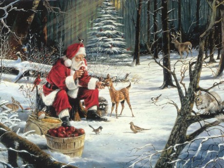 Открытка  Дед Мороз - картинка на рабочий стол